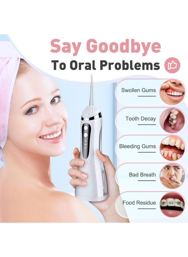 Professional cordless water flosser for teeth with 3 modes and 4 interchangeable heads, rechargeable and waterproof, portable design for home and travel, provides deep cleaning. - Image 2